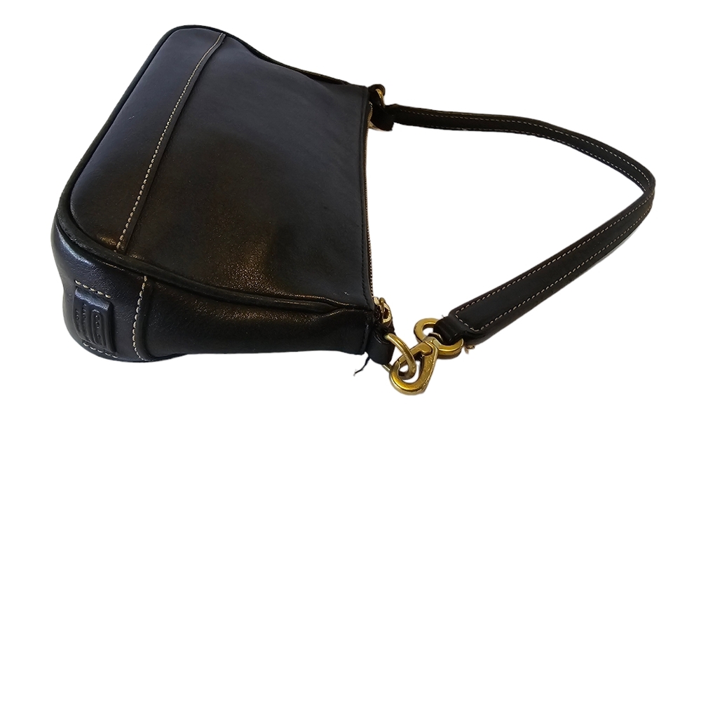 Coach Black Leather Shoulder Bag with Gold Hardware - Picture 11 of 12